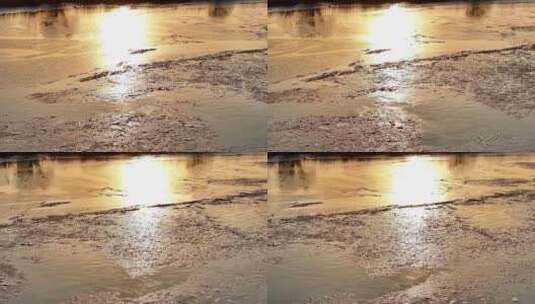 航拍高邮湖结冰高清在线视频素材下载