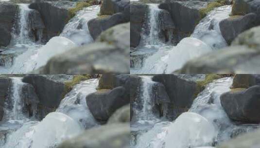 户外冰瀑景观高清在线视频素材下载