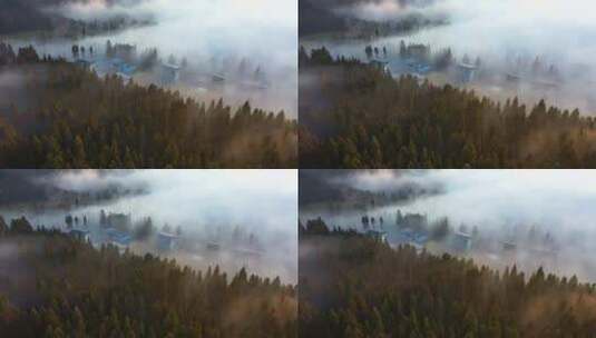 湖北利川毛坝大茅坡清晨曙光与云海山雾高清在线视频素材下载