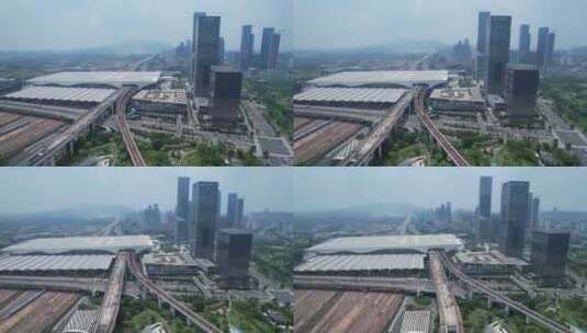 深圳北站及周边建筑交通高清在线视频素材下载
