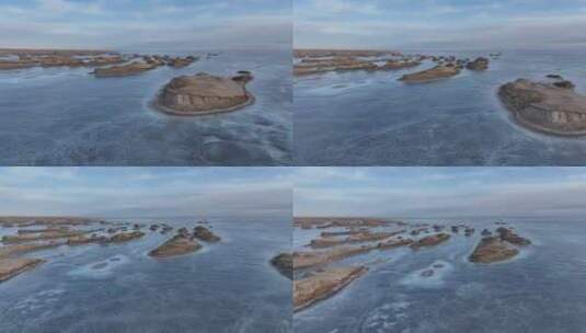 水上雅丹青甘环线魔鬼城冰自然风光湖高清在线视频素材下载