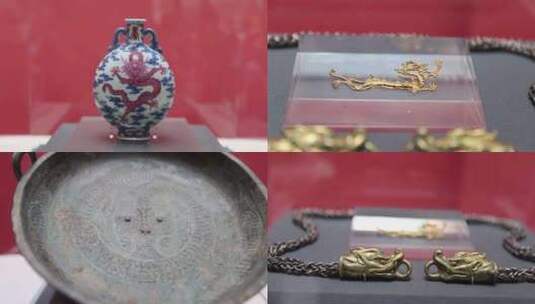 上海博物馆龙年迎春展8件龙文物合集高清在线视频素材下载