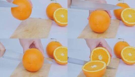 切开橙子高清在线视频素材下载