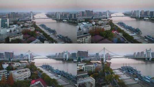 宁波市甬江庆丰桥城市环境高清在线视频素材下载