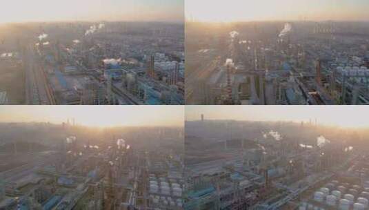 航拍山东济南济南炼油厂高清在线视频素材下载