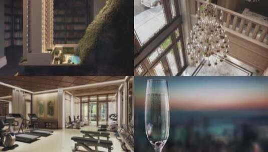 香港 住宅 高层 泳池 架空层 高级感高清在线视频素材下载