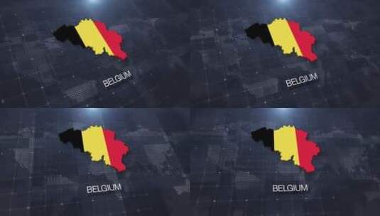 比利时地图显示高清在线视频素材下载