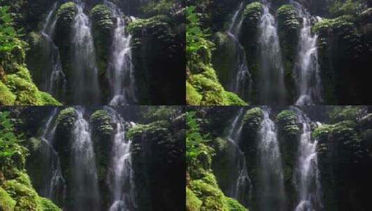 印度尼西亚巴厘岛班尤瓦纳阿梅塔瀑布景色的高清在线视频素材下载