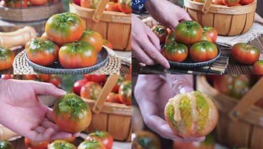 铁皮西红柿视频 铁皮油柿子 西红柿高清在线视频素材下载