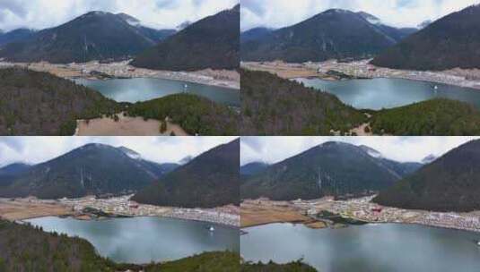 4K航拍西藏鲁朗国际旅游小镇7高清在线视频素材下载