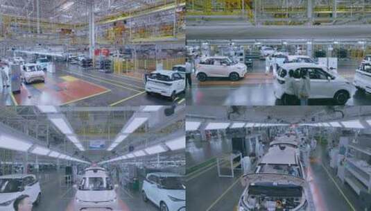 电动汽车工业工厂车间 自动化生产视频合集高清在线视频素材下载