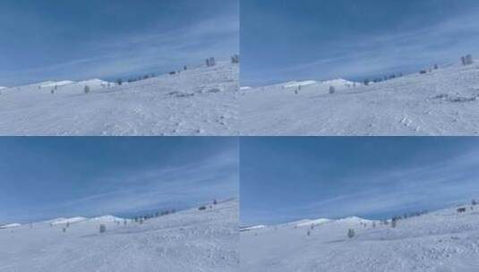 航拍呼伦贝尔大雪原白雪皑皑高清在线视频素材下载