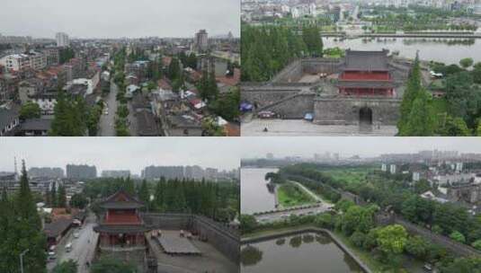 航拍湖北荆州古城历史文化旅游区高清在线视频素材下载