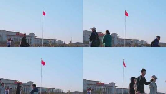 北京市天安门广场五星红旗高清在线视频素材下载