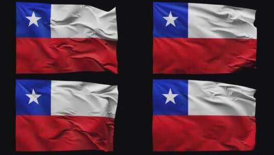 智利国旗2K高清在线视频素材下载