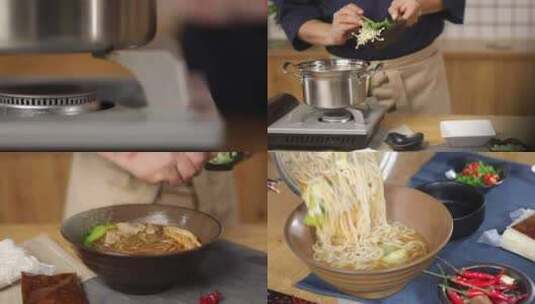 土豆粉米线 烹饪制作 美味速食 地方小吃高清在线视频素材下载