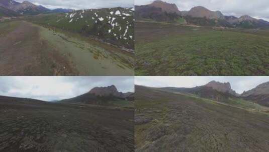 香格里拉白马雪山垭口穿越机FPV航拍高清在线视频素材下载