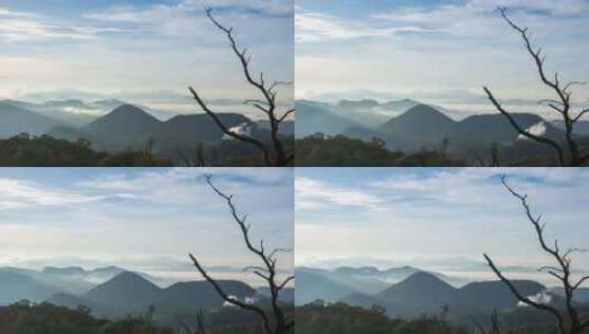 Kawah Putih，云层之上时间流逝高清在线视频素材下载