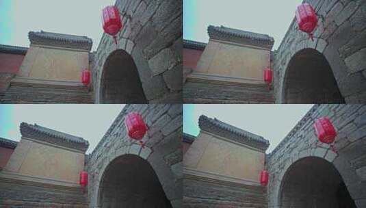 沧桑石头古城门古镇老巷影壁高清在线视频素材下载
