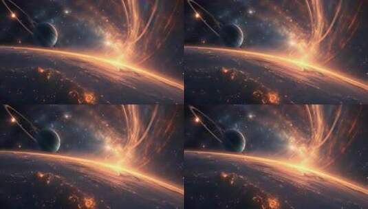 神秘宇宙空间中的星球与星云景象高清在线视频素材下载