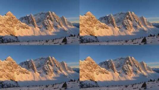 阳光照耀下的雪山壮观景象高清在线视频素材下载