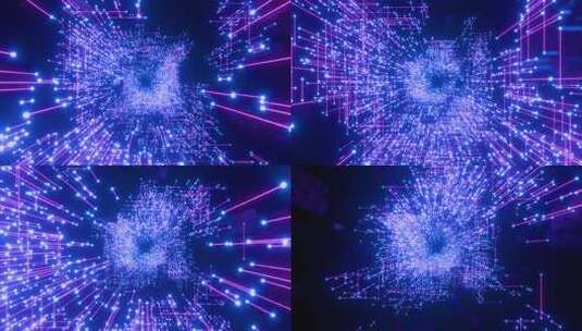 科技感粒子光线隧道效果高清在线视频素材下载