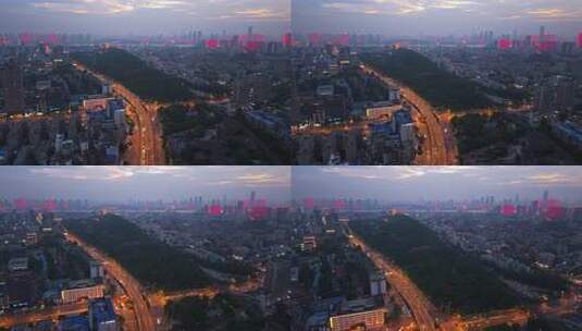 现代城市交通十字路口车流夜景繁华高清在线视频素材下载