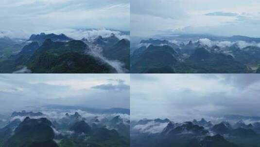 山脉云海自然风光航拍素材高清在线视频素材下载
