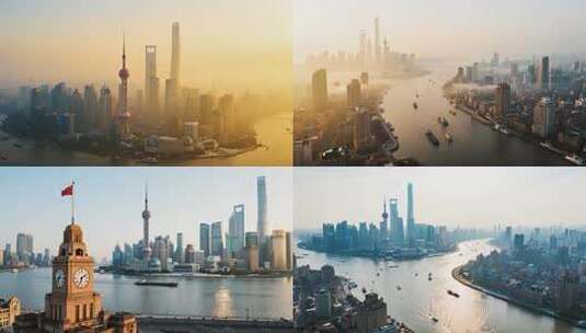 上海航拍东方明珠大气上海高清在线视频素材下载