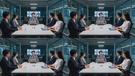 商务人士视频会议场景高清在线视频素材下载