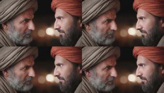 两名学者目光交汇探讨深刻哲学问题高清在线视频素材下载