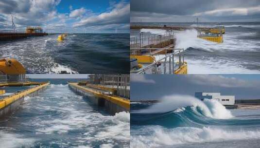 波浪能发电潮汐发电高清在线视频素材下载