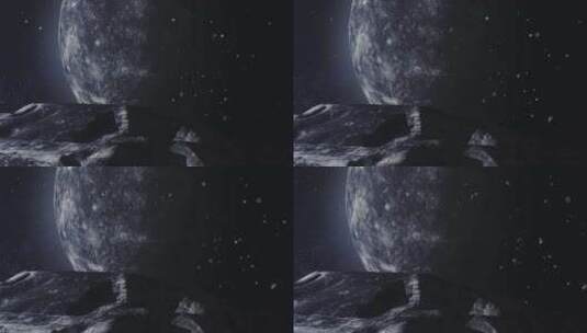 行星水星视图与小行星轨道接近。高清在线视频素材下载