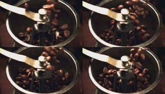 研磨咖啡豆高清在线视频素材下载