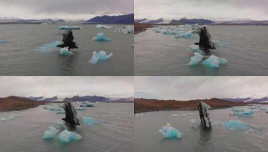 欧洲， Jokulsarlon冰川，天线高清在线视频素材下载