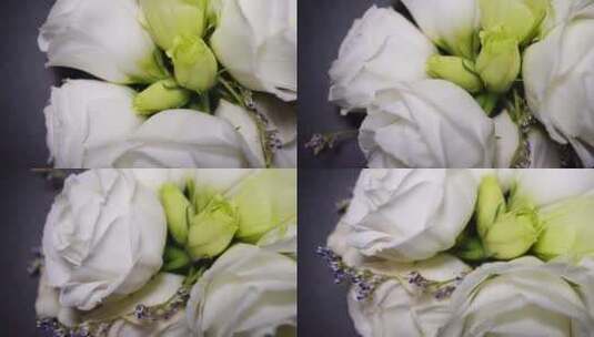 鲜花玫瑰花白玫瑰洋桔梗高清在线视频素材下载