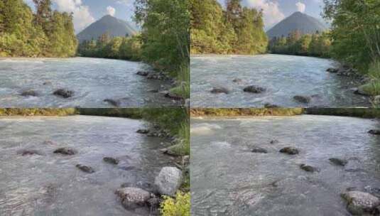 流经森林的河流高清在线视频素材下载