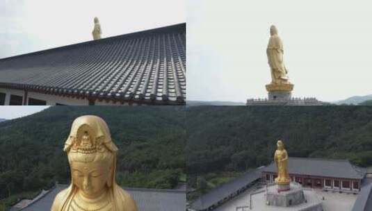 观世音菩萨 横山寺 佛头特写镜头 大方航拍高清在线视频素材下载