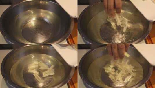 厨师削莲藕皮切藕条 (10)高清在线视频素材下载