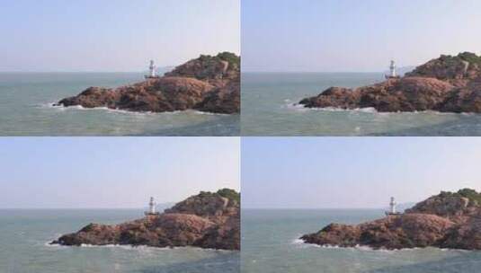 浙江台州大陈岛甲午岩景区 海浪冲刷岩石高清在线视频素材下载
