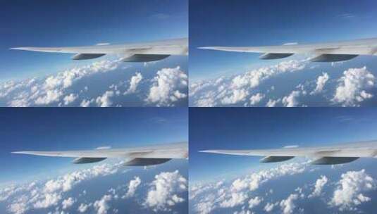 机翼下的云层高清在线视频素材下载