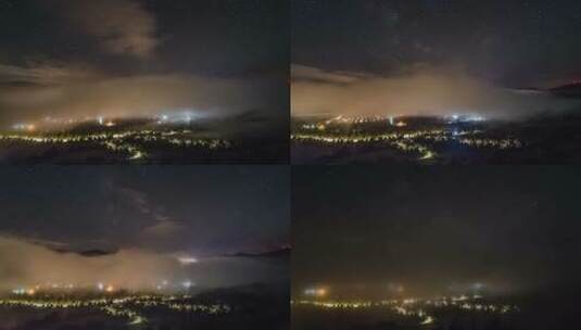 延时拍摄夜空中的云高清在线视频素材下载