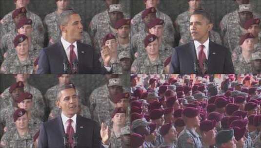 美国演讲结束伊拉克战争高清在线视频素材下载