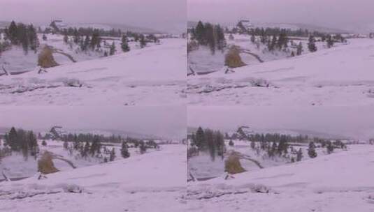 被大雪覆盖的黄石旅馆高清在线视频素材下载