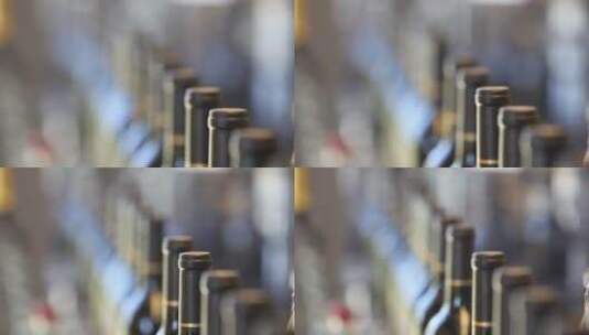 葡萄酒瓶装厂装配线特写镜头高清在线视频素材下载
