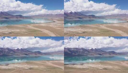 西藏阿里一错再措当穹错骑摩托车机车旅行高清在线视频素材下载