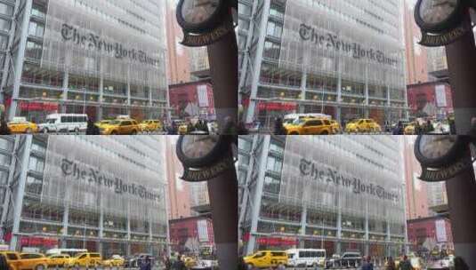 纽约时报大楼的交通高清在线视频素材下载