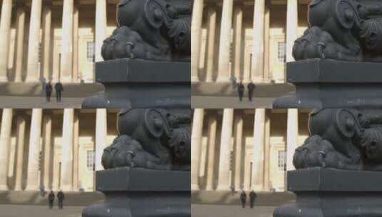 物馆外的雕像细节高清在线视频素材下载