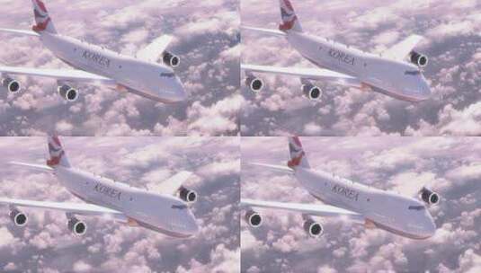 飞机在云层上空飞行高清在线视频素材下载