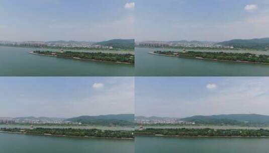 湖南长沙湘江橘子洲5A景区航拍高清在线视频素材下载